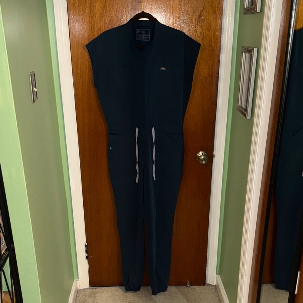 Figs Rafaela Scrub Jumpsuit in Dark Harbor